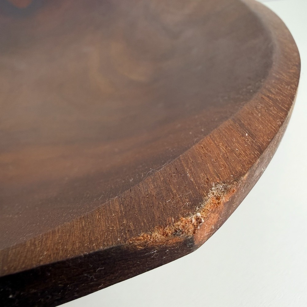 Hand Carved Teak Wood Decorative Bowl Fruit Bowl, Trinket Bowl Minimalist - Picture 10 of 14